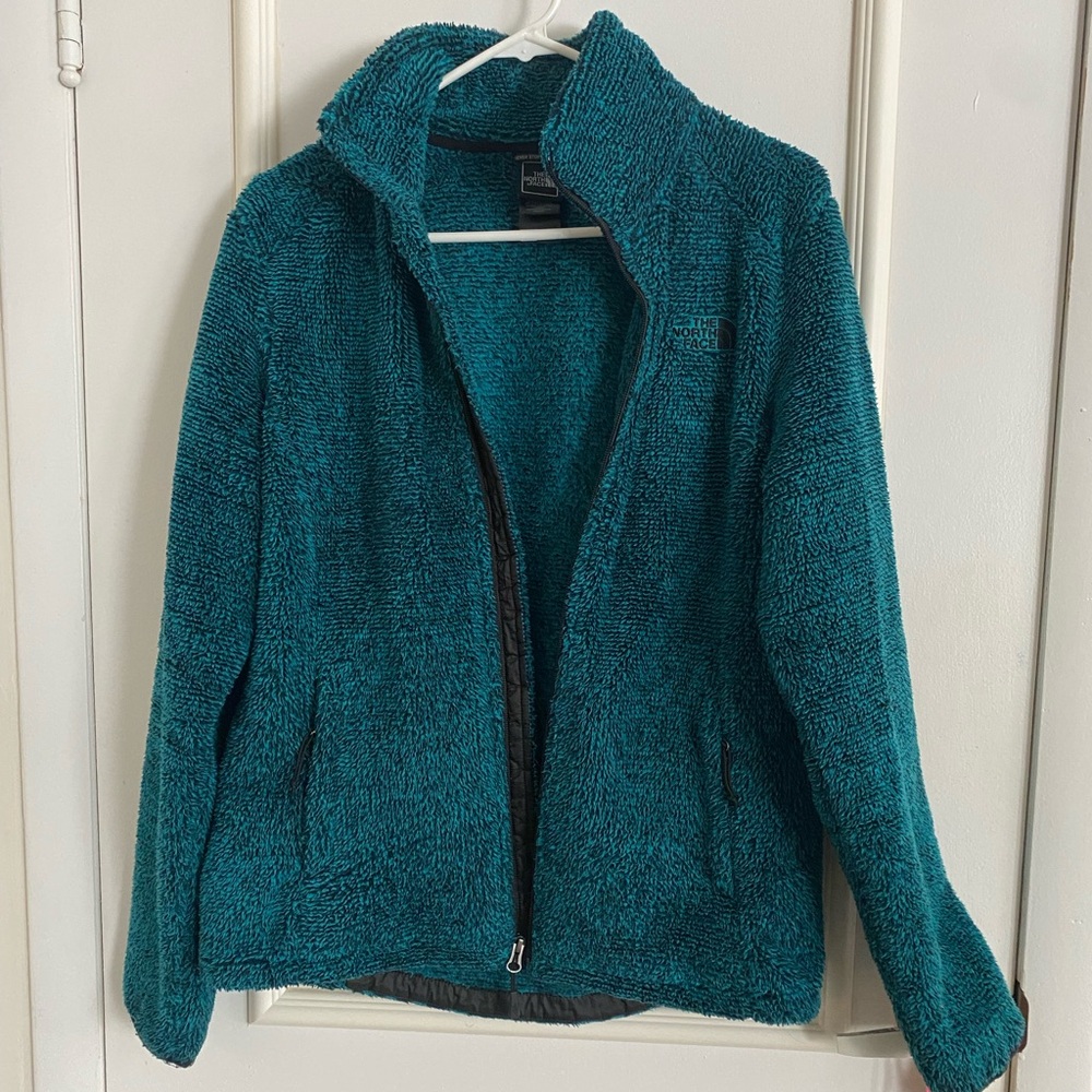 The North Face teal & black fleece size Medium